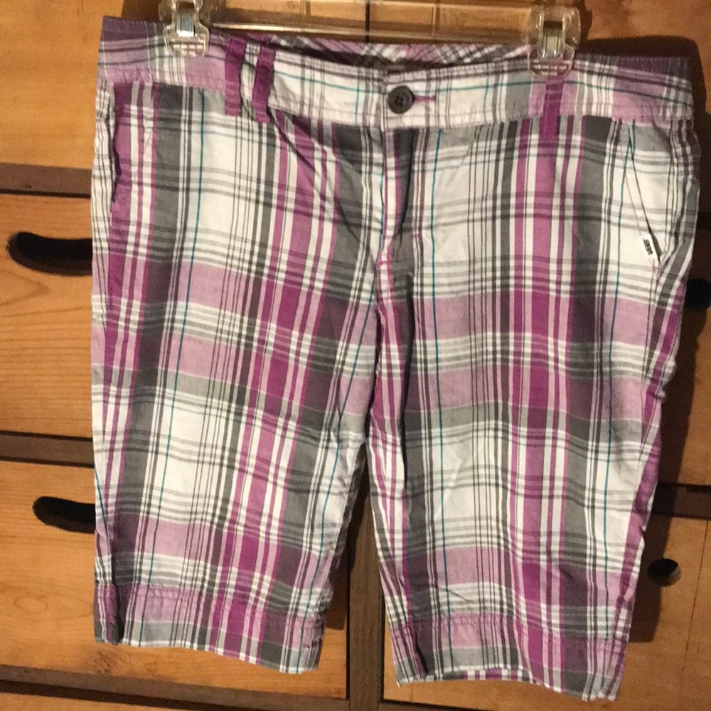 VANS Purple Checked Striped Shorts SZ 9